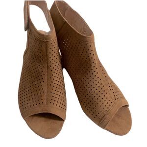 HEAVENLY SOLES Women’s Faux Suede Open Toe Sandals Shoes